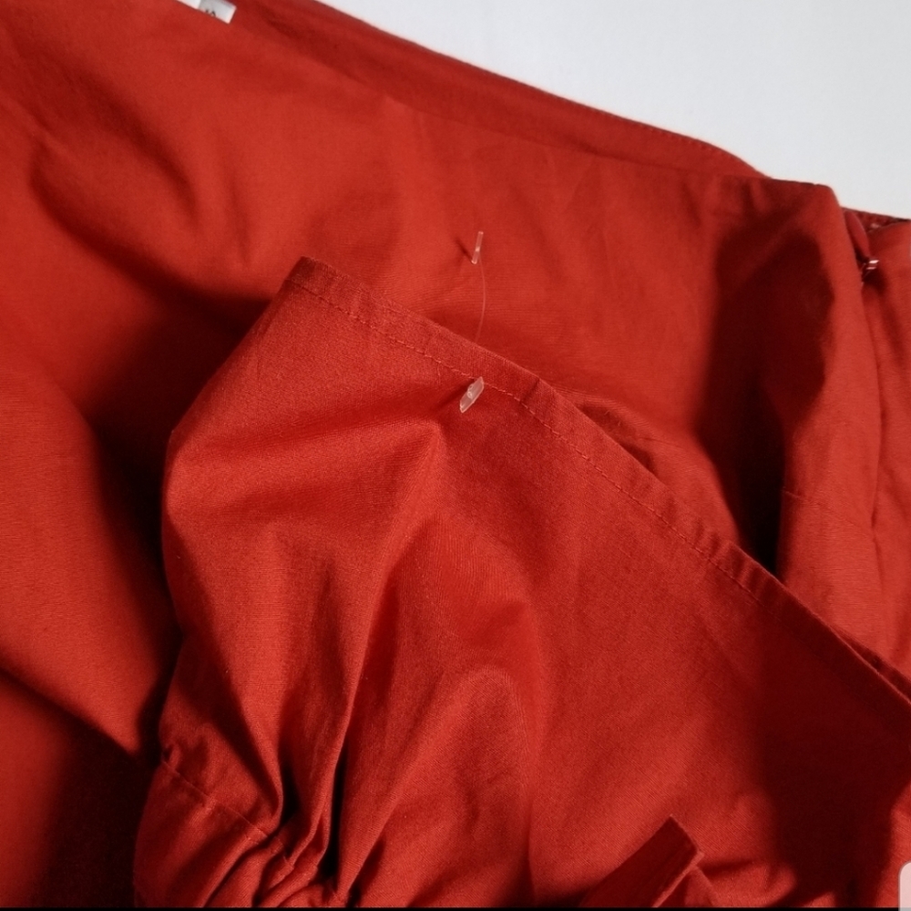 Tanya Taylor Voile Anka One Shoulder Asymmetric Red Top Size 10 - Picture 7 of 7